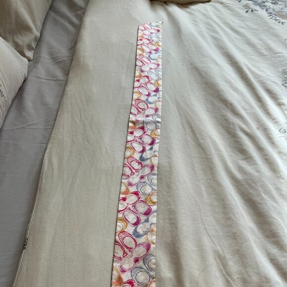 Coach Multicolor Signature & Stripe Silk Skinny Scarf / Twilly - Picture 3 of 8